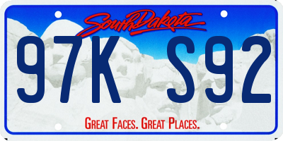 SD license plate 97KS92