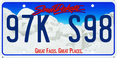 SD license plate 97KS98