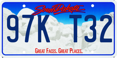SD license plate 97KT32