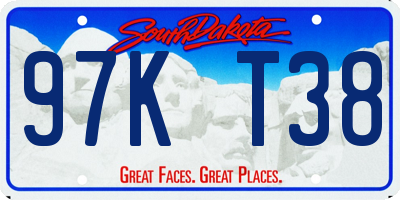 SD license plate 97KT38