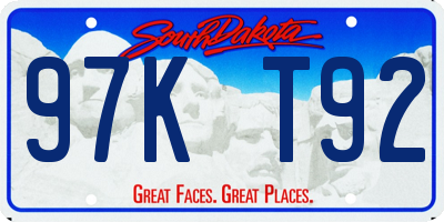SD license plate 97KT92