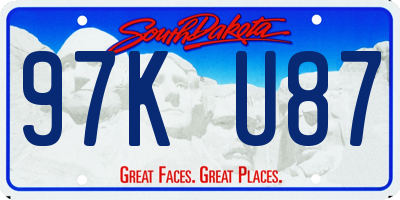 SD license plate 97KU87
