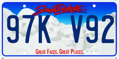 SD license plate 97KV92