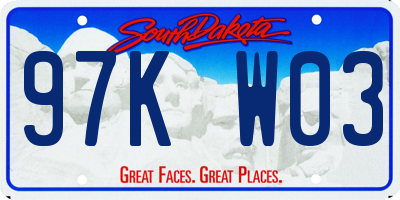 SD license plate 97KW03