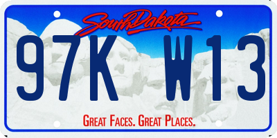 SD license plate 97KW13