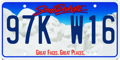 SD license plate 97KW16