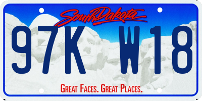 SD license plate 97KW18