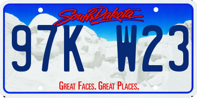 SD license plate 97KW23