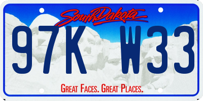 SD license plate 97KW33