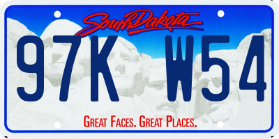 SD license plate 97KW54