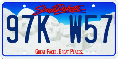 SD license plate 97KW57