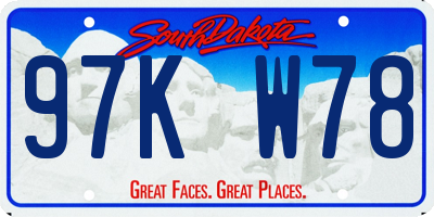 SD license plate 97KW78