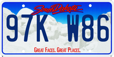 SD license plate 97KW86