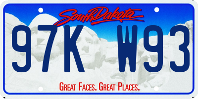 SD license plate 97KW93