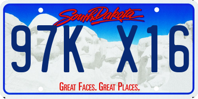 SD license plate 97KX16