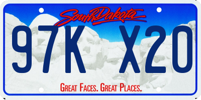 SD license plate 97KX20