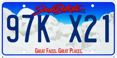 SD license plate 97KX21