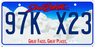 SD license plate 97KX23