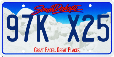 SD license plate 97KX25