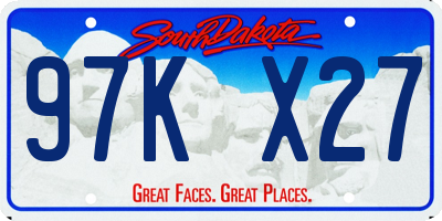 SD license plate 97KX27