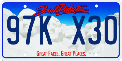 SD license plate 97KX30