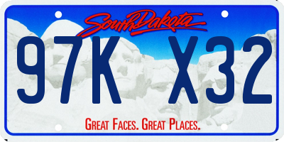 SD license plate 97KX32