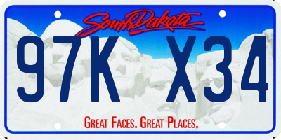 SD license plate 97KX34