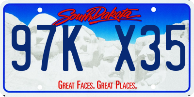 SD license plate 97KX35