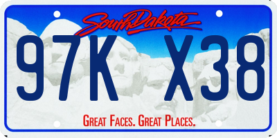SD license plate 97KX38