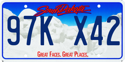 SD license plate 97KX42