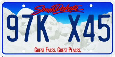 SD license plate 97KX45
