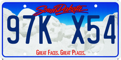SD license plate 97KX54