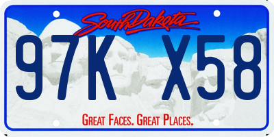 SD license plate 97KX58