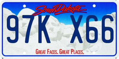 SD license plate 97KX66