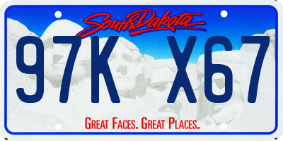 SD license plate 97KX67