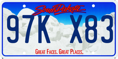 SD license plate 97KX83