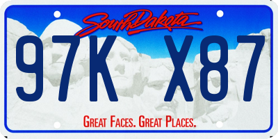 SD license plate 97KX87