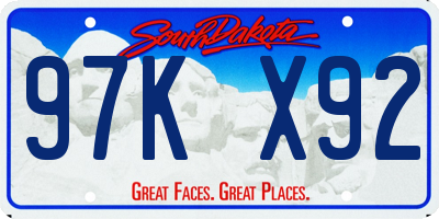 SD license plate 97KX92