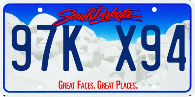 SD license plate 97KX94