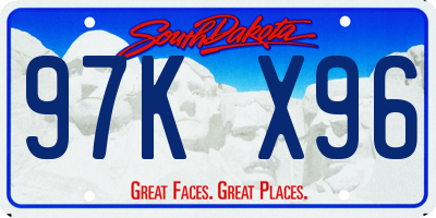 SD license plate 97KX96