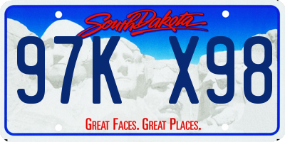 SD license plate 97KX98