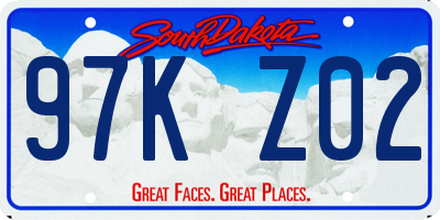 SD license plate 97KZ02