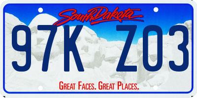 SD license plate 97KZ03