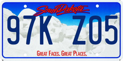 SD license plate 97KZ05