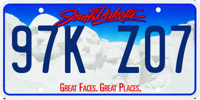 SD license plate 97KZ07