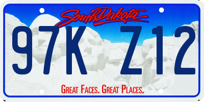 SD license plate 97KZ12