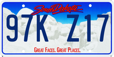 SD license plate 97KZ17