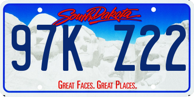 SD license plate 97KZ22