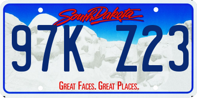 SD license plate 97KZ23