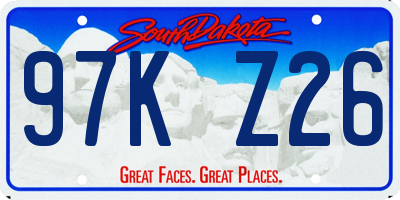 SD license plate 97KZ26